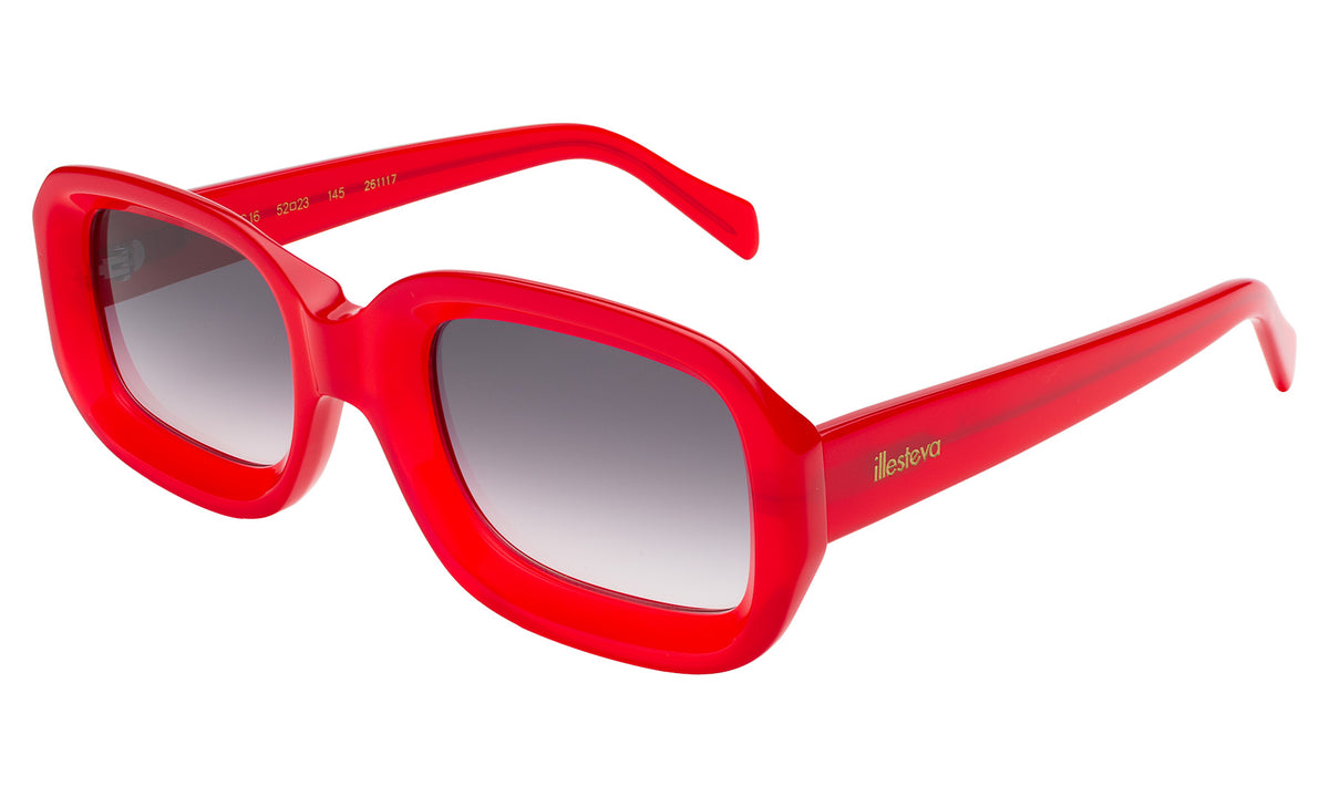 Vinyl Sunglasses in Red with Grey Gradient lenses, side view