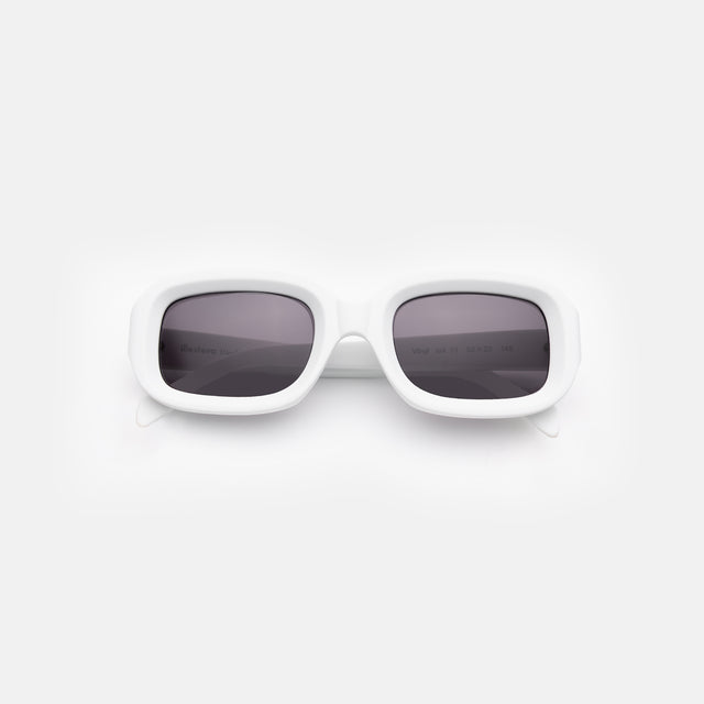 Vinyl Sunglasses side view in White / Grey