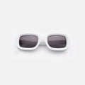 Front view of Vinyl Sunglasses in White/Grey