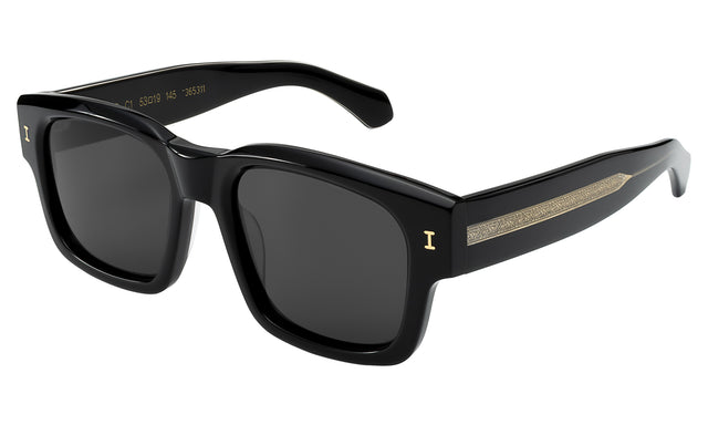 Vito Sunglasses Side Profile in Black/Gold / Grey