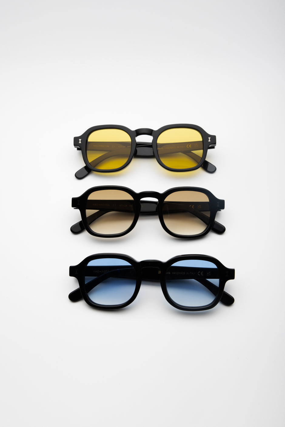 Washington Sunglasses displayed in multiple lens combinations