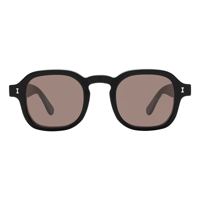 Washington Sunglasses front view in Black with Brown Flat