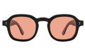 Front view of Washington Sunglasses in Black/Sunset Flat
