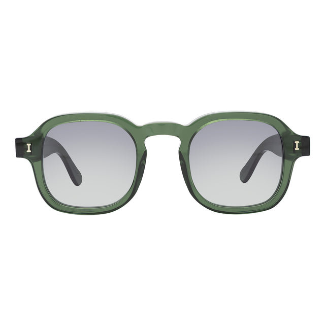 Washington Sunglasses front view in Pine with Grey Flat Gradient