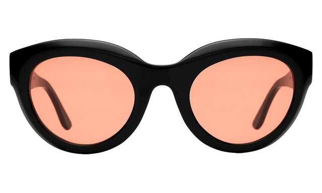 Wellington Sunglasses in Black with Guava See Through