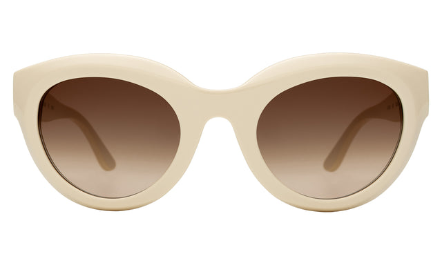 Wellington Sunglasses front view in Cream with Brown Gradient