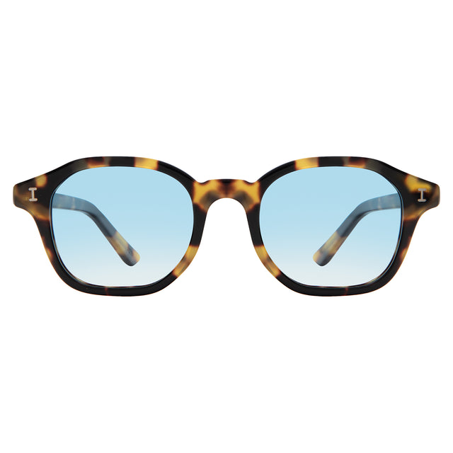 William Sunglasses front view in Tortoise with Blue Gradient See Through