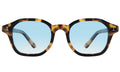 Front view of William Sunglasses in Tortoise/Blue Gradient See Through