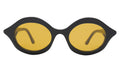 Front view of Willow Sunglasses in Black/Honey See Through