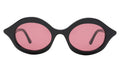 Front view of Willow Sunglasses in Black/Plum See Through