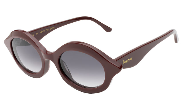 Willow Sunglasses side view in Bordeaux / Grey Gradient