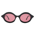 Front view of Willow Sunglasses in Black/Plum See Through