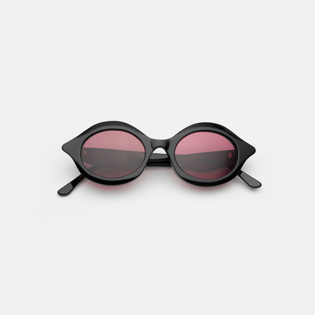 Willow Sunglasses side view in Black / Plum See Through