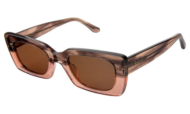 Wilson Sunglasses Side Profile in Dusty Peach / Brown Flat
