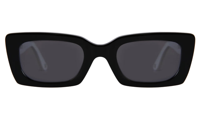 nk x illesteva Wilson Sunglasses in Black/White with Grey Flat