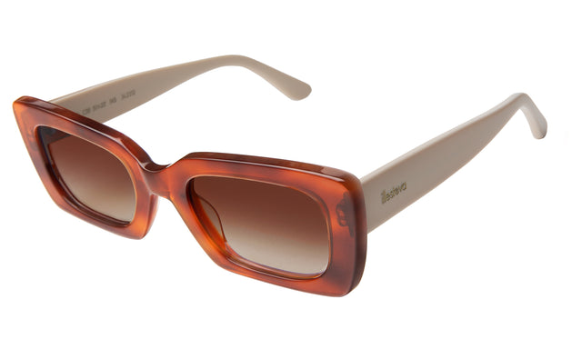 Wilson Sunglasses Side Profile in Red Havana/White / Brown Flat Gradient