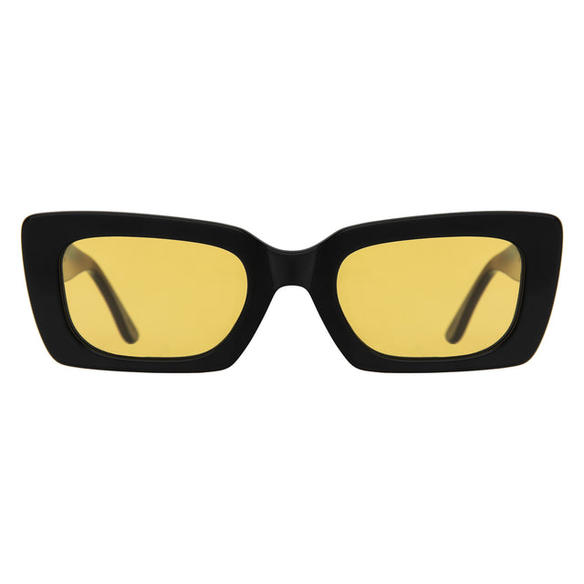 Wilson Sunglasses front view in Black with Honey Flat See Through