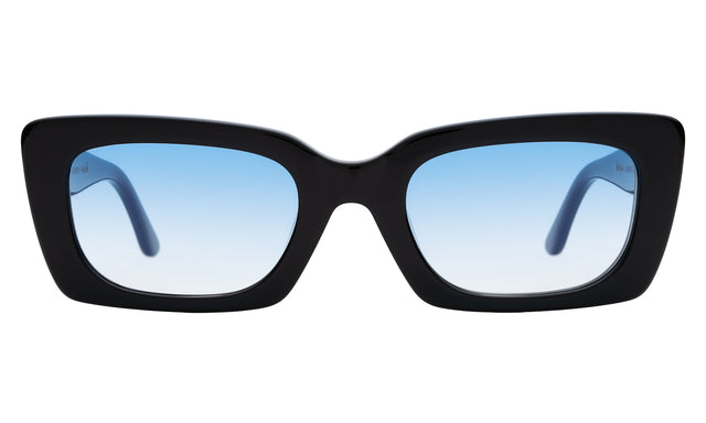 Wilson Sunglasses in Black with Blue Flat Gradient See Through