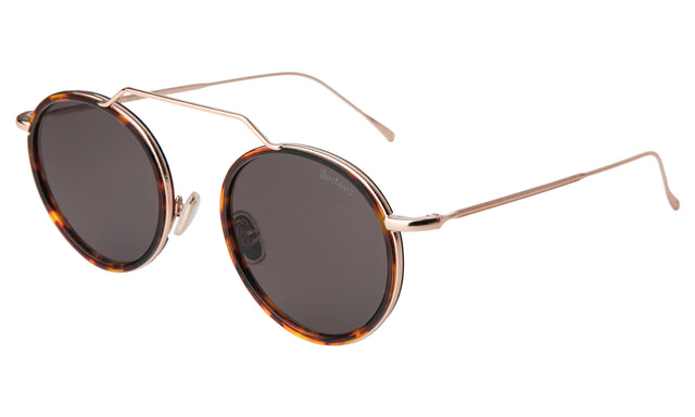 Wynwood Ace Sunglasses Side Profile in Star Tortoise/Rose Gold / Grey Flat