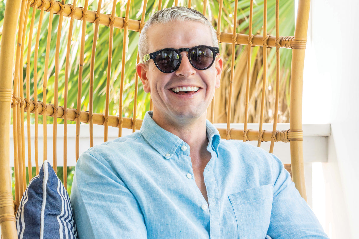 Gray Malin wearing Leonard sunglasses