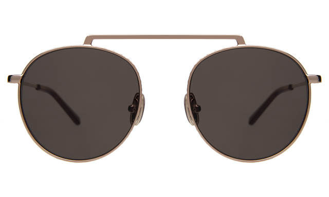 Allapattah Sunglasses front view in Rose Gold Grey Flat