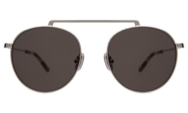 Allapattah Sunglasses front view in Silver Grey Flat