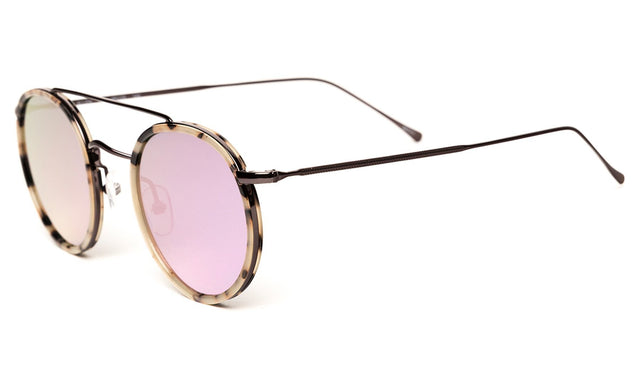 Allen Ace Sunglasses side view in White Tortoise/Gunmetal Rose Flat Mirror
