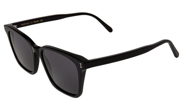 Asheville Sunglasses Side Profile in Black / Grey
