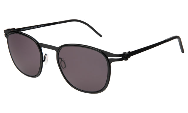 Astor Titanium Sunglasses Side Profile in Black/Matte Black / Grey