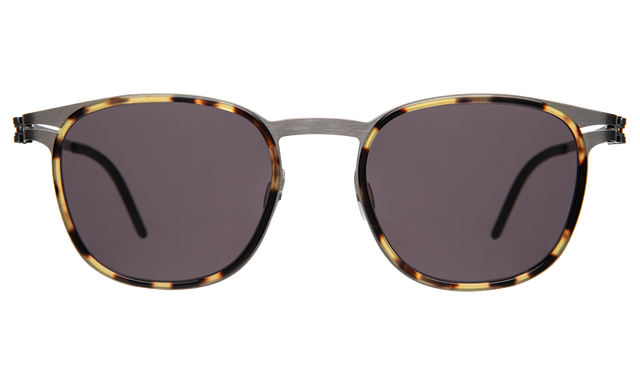 Astor Titanium Sunglasses in Tortoise/Matte Silver with Grey