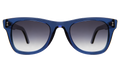 Front view of Austin Sunglasses in Cobalt/Grey Flat Gradient