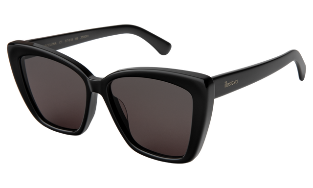 Barcelona Sunglasses Side Profile in Black / Grey Flat