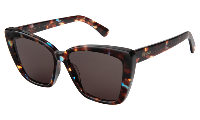 Barcelona Sunglasses Side Profile in Sea Glass / Grey Flat