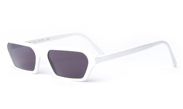 Baxter Sunglasses side view in White / Grey