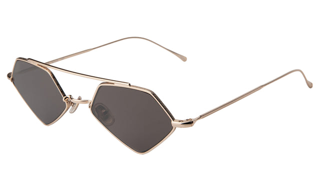 Bayley Sunglasses Side Profile in Gold / Grey Flat