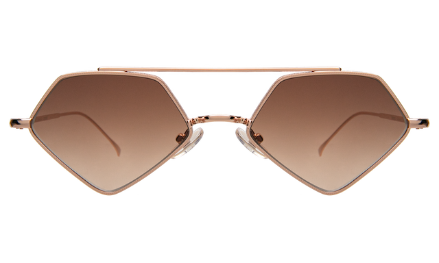 Bayley Sunglasses in Rose Gold with Brown Flat Gradient