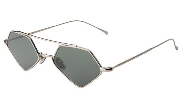 Bayley Sunglasses Side Profile in Silver / Olive Flat