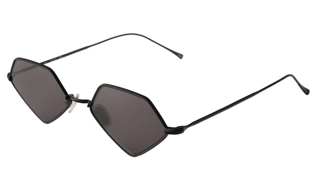 Beak 53 Sunglasses Side Profile in Matte Black Grey Flat