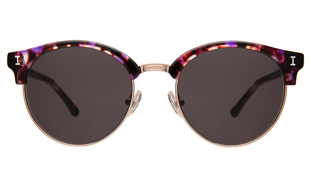 Benson Sunglasses in Berry Tortoise Rose Gold with Grey