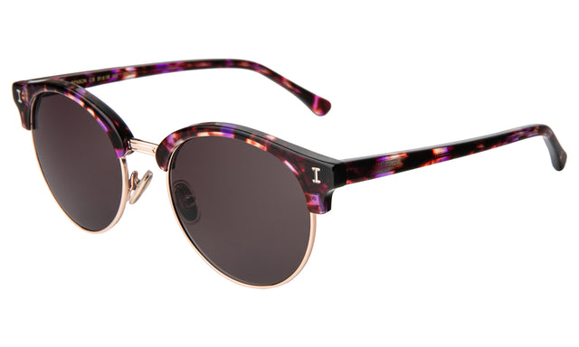 Benson Sunglasses Side Profile in Berry Tortoise Rose Gold / Grey