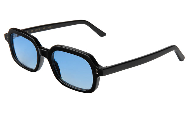 Berlin Sunglasses Side Profile in Black / Blue Gradient See Through