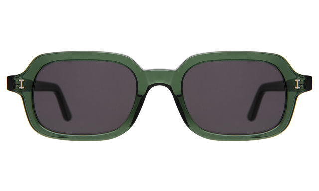 Berlin Sunglasses front view in Pine with Grey