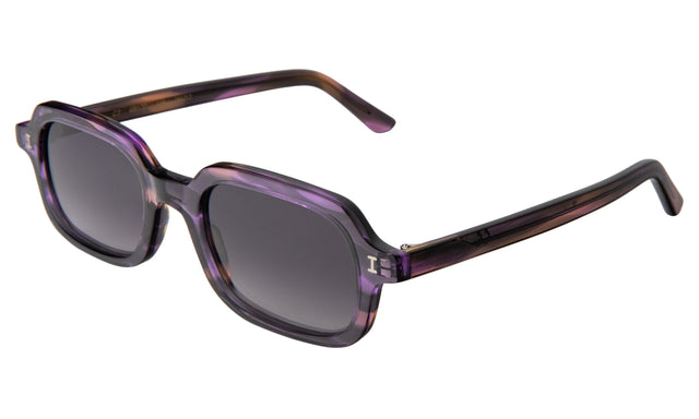Berlin Sunglasses Side Profile in Purple Aurora / Grey Gradient