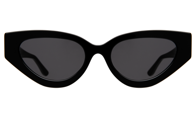 Mary Lou Sunglasses in Black with Grey Flat