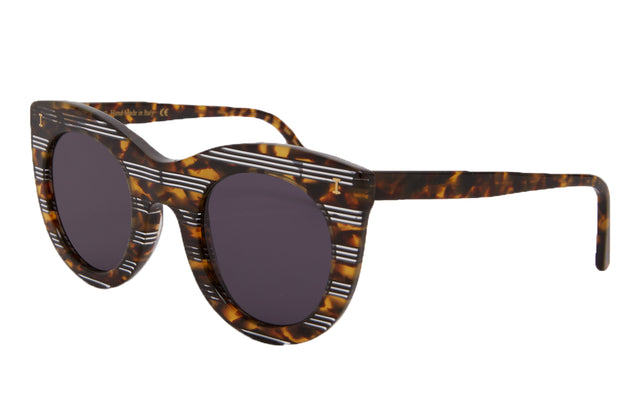 Boca Sunglasses Side Profile in Tortoise Stripes / Grey Flat