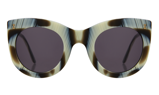 Boca Sunglasses front view in Horn with Grey