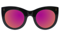 Front view of Boca Sunglasses in Matte Black/Pink Mirror