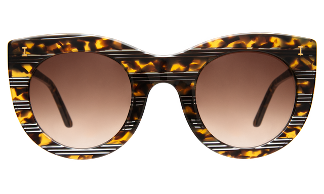 Boca Sunglasses in Tortoise Stripes with Brown Gradient