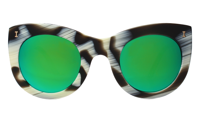  Boca Sunglasses in Horn with Green Mirror