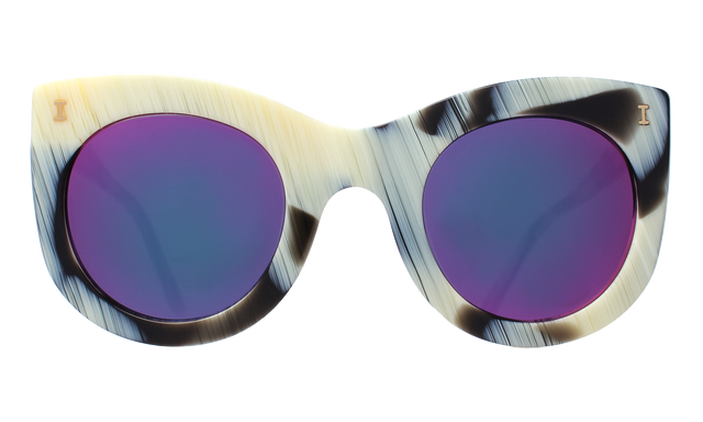  Boca Sunglasses in Horn with Pink Mirror